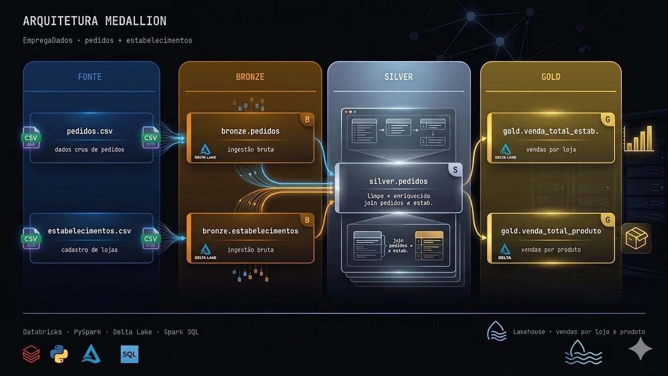 Diagrama medallion EmpregaDados